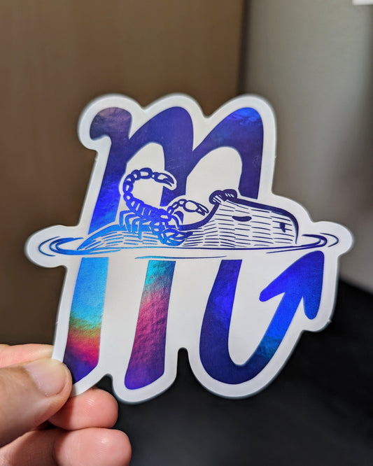 Capybara Zodiac Holographic Sticker - 08 - Scorpio Decorative Stickers JoyousJoyfulJoyness 