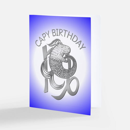 Capybara Zodiac - 10 - Capricorn Birthday Card (Limited Quantities) Greeting Card JoyousJoyfulJoyness 