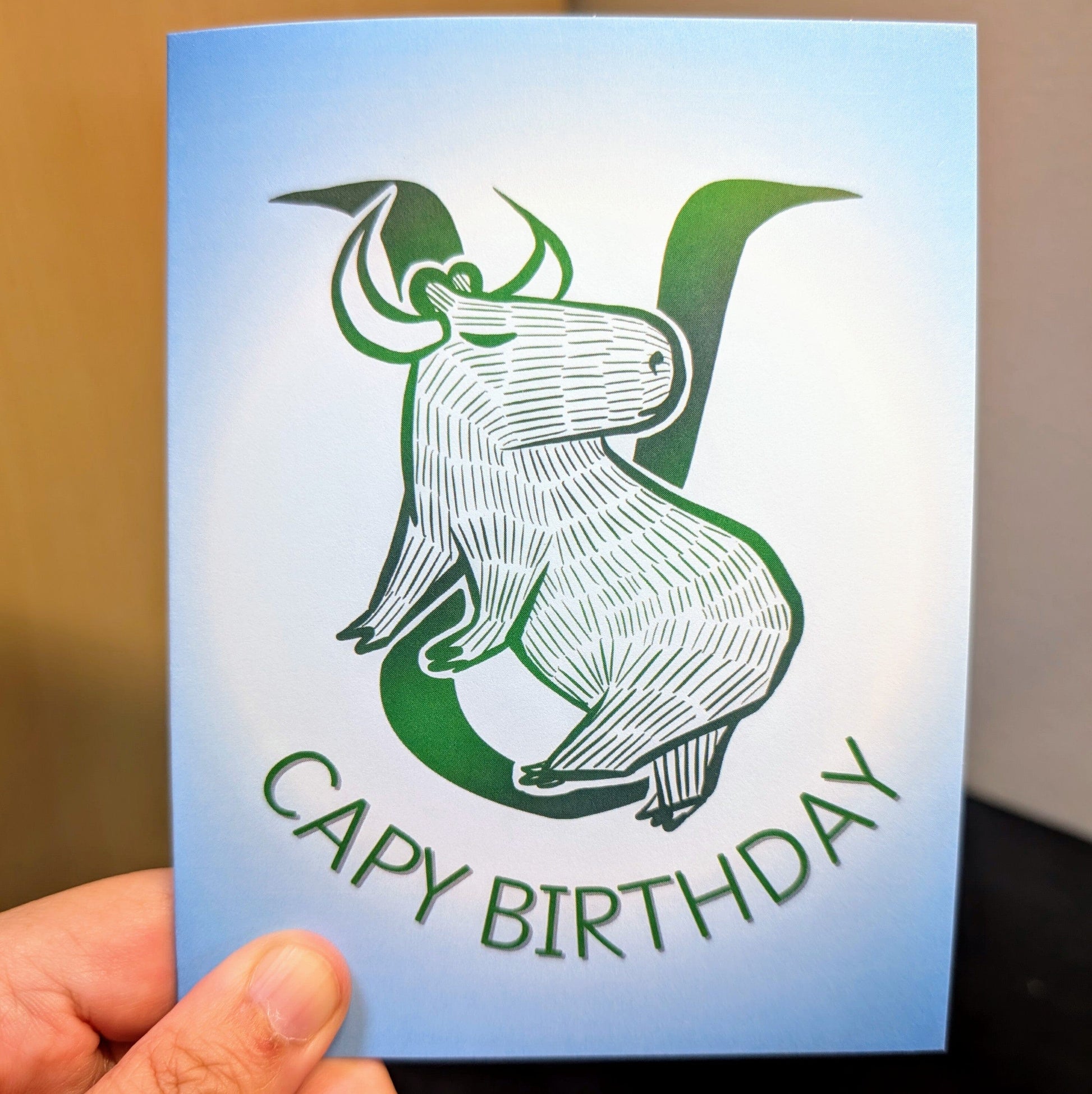 Capybara Zodiac - 02 - Taurus Birthday Card (Limited Quantities) Greeting Card JoyousJoyfulJoyness 