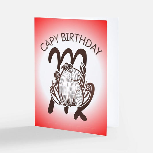 Capybara Zodiac - 06 - Virgo Birthday Card (Limited Quantities) Greeting Card JoyousJoyfulJoyness 