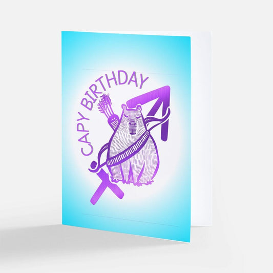 Capybara Zodiac - 09 - Sagittarius Birthday Card (Limited Quantities) Greeting Card JoyousJoyfulJoyness 