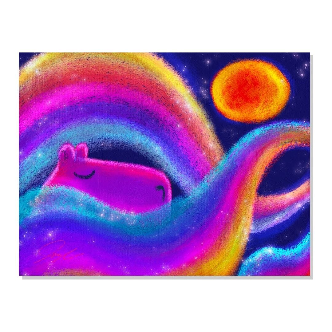 Capybara and Rainbows Non-Holographic Matte Sticker Decorative Stickers JoyousJoyfulJoyness 