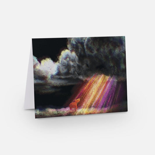 Capybara and the Storm Greeting Card - Blank Card with a Calm Capybara Facing a Raging Storm (Limited Quantities) Greeting Card JoyousJoyfulJoyness 