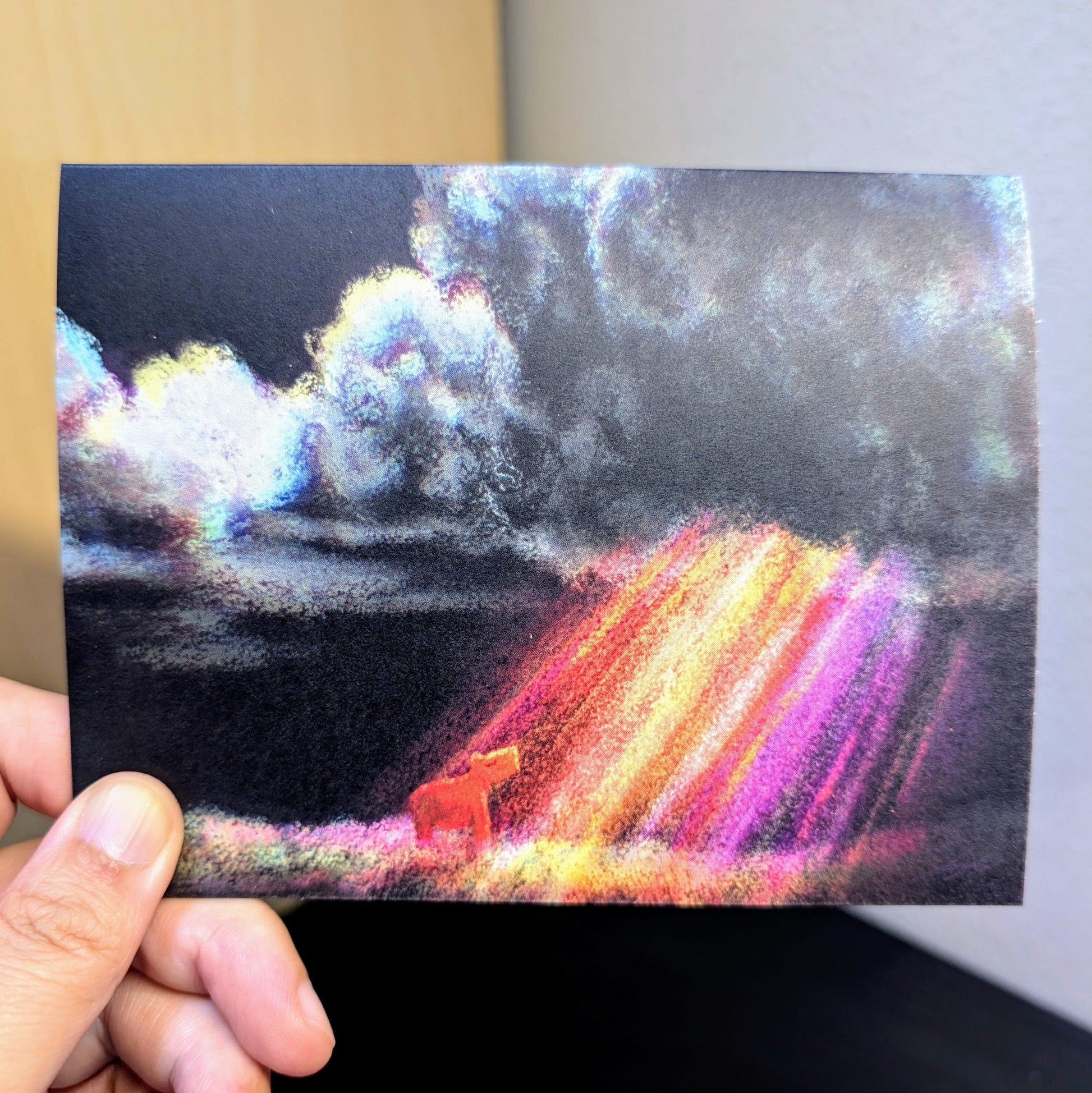 Capybara and the Storm Greeting Card - Blank Card with a Calm Capybara Facing a Raging Storm (Limited Quantities) Greeting Card JoyousJoyfulJoyness 