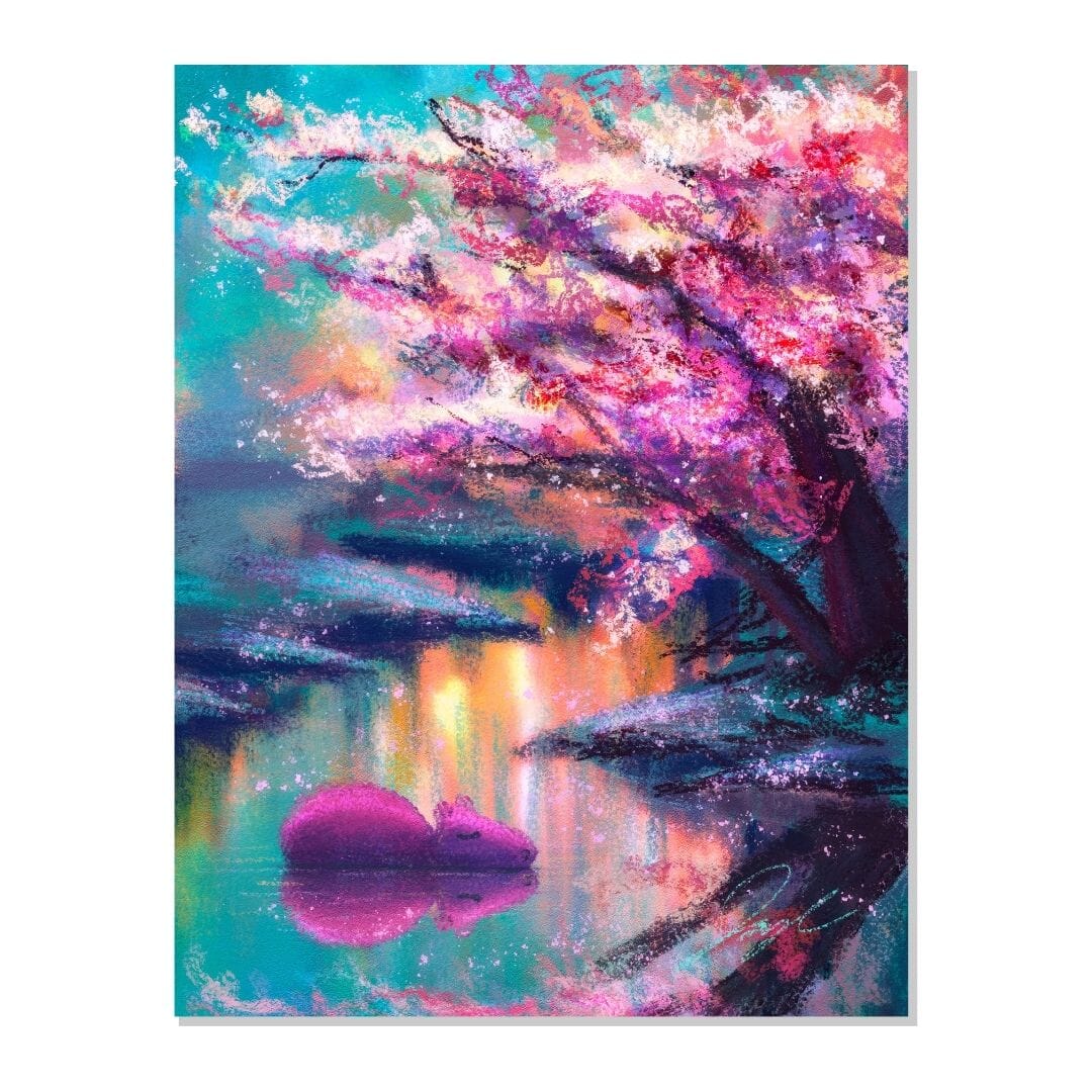 Four Seasons Collection - "Capybara in Spring" Non-Holographic Matte Sticker Decorative Stickers JoyousJoyfulJoyness 