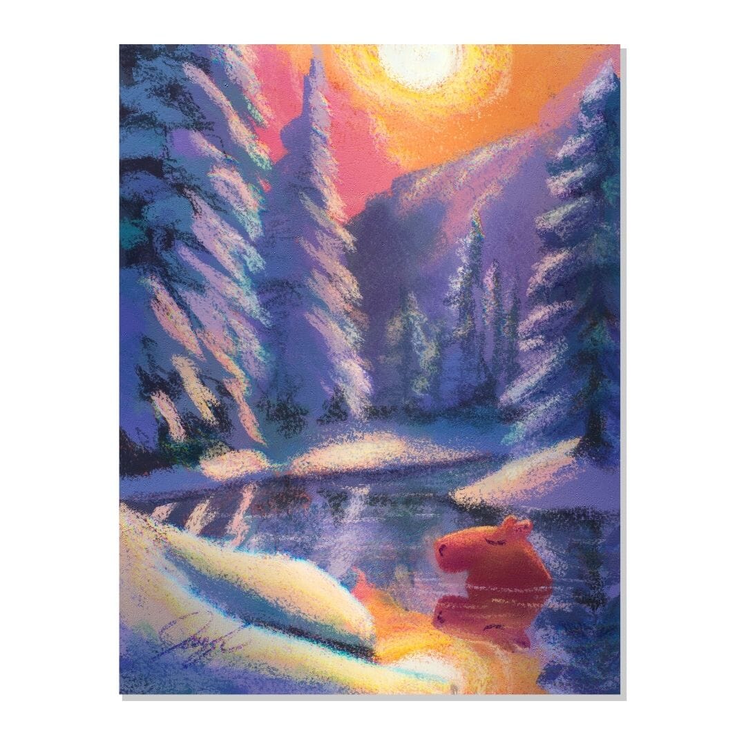 Four Seasons Collection - "Capybara in Winter" Non-Holographic Matte Sticker Decorative Stickers JoyousJoyfulJoyness 