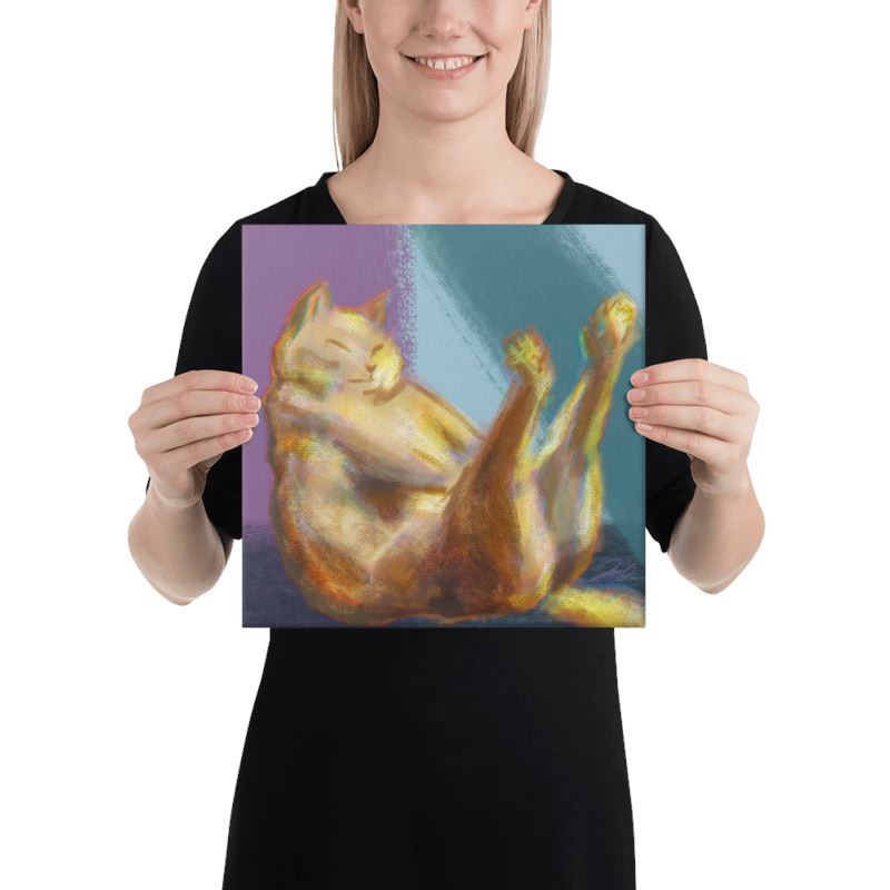"Cat in Boat Pose" Painting [Unfoiled] Posters, Prints, & Visual Artwork JoyousJoyfulJoyness 