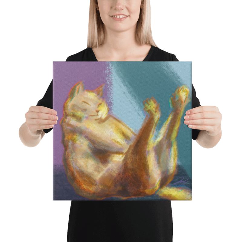 "Cat in Boat Pose" Painting [Unfoiled] Posters, Prints, & Visual Artwork JoyousJoyfulJoyness 