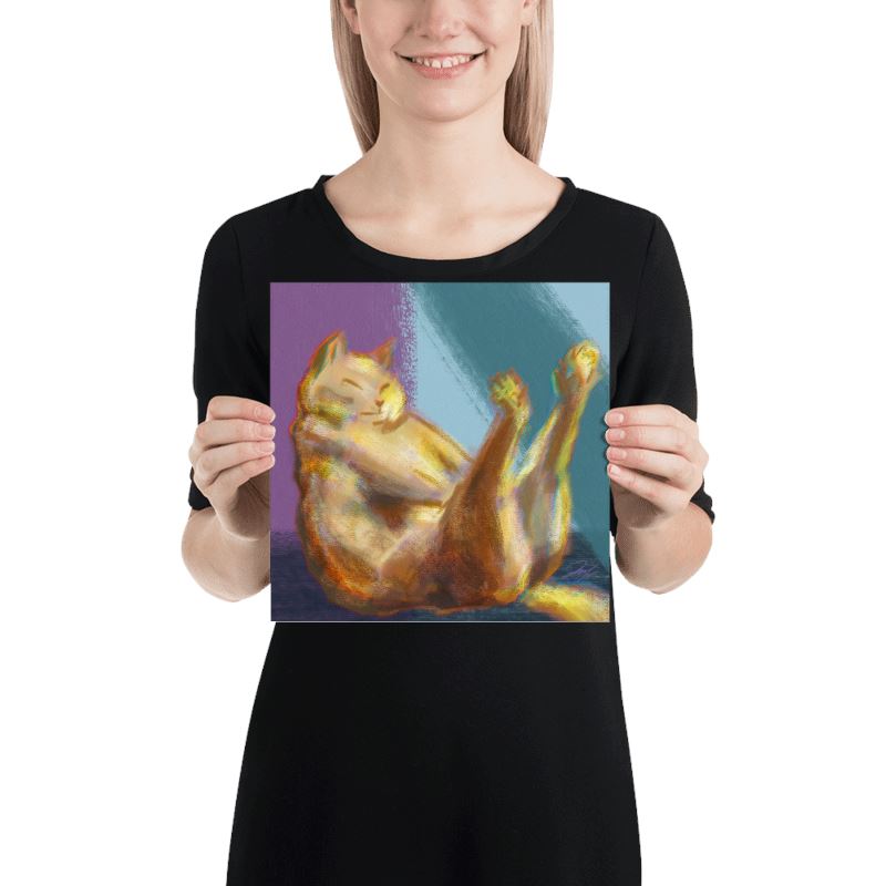 "Cat in Boat Pose" Painting [Unfoiled] Posters, Prints, & Visual Artwork JoyousJoyfulJoyness 