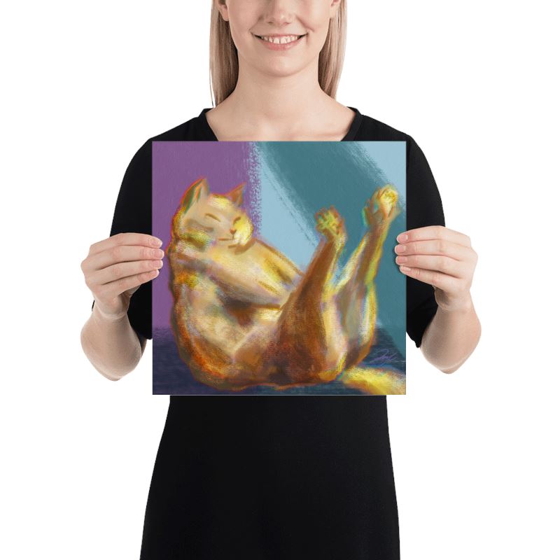 "Cat in Boat Pose" Painting [Unfoiled] Posters, Prints, & Visual Artwork JoyousJoyfulJoyness 
