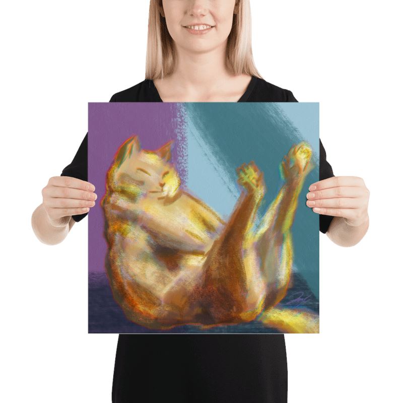 "Cat in Boat Pose" Painting [Unfoiled] Posters, Prints, & Visual Artwork JoyousJoyfulJoyness 