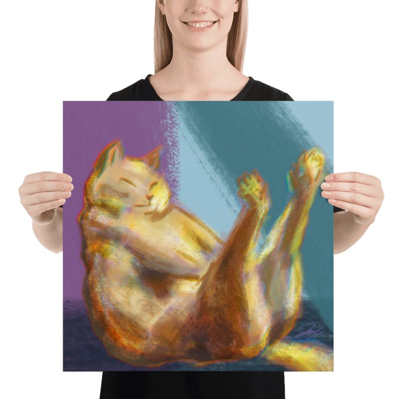 "Cat in Boat Pose" Painting [Unfoiled] Posters, Prints, & Visual Artwork JoyousJoyfulJoyness 