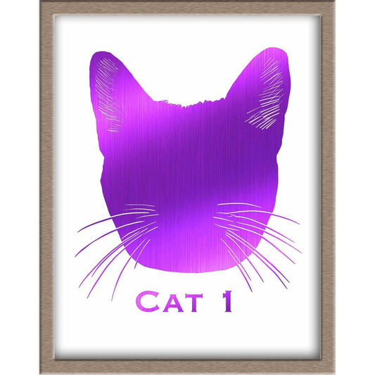 Cat Silhouette Foiled Print (Style 1) Posters, Prints, & Visual Artwork JoyousJoyfulJoyness 