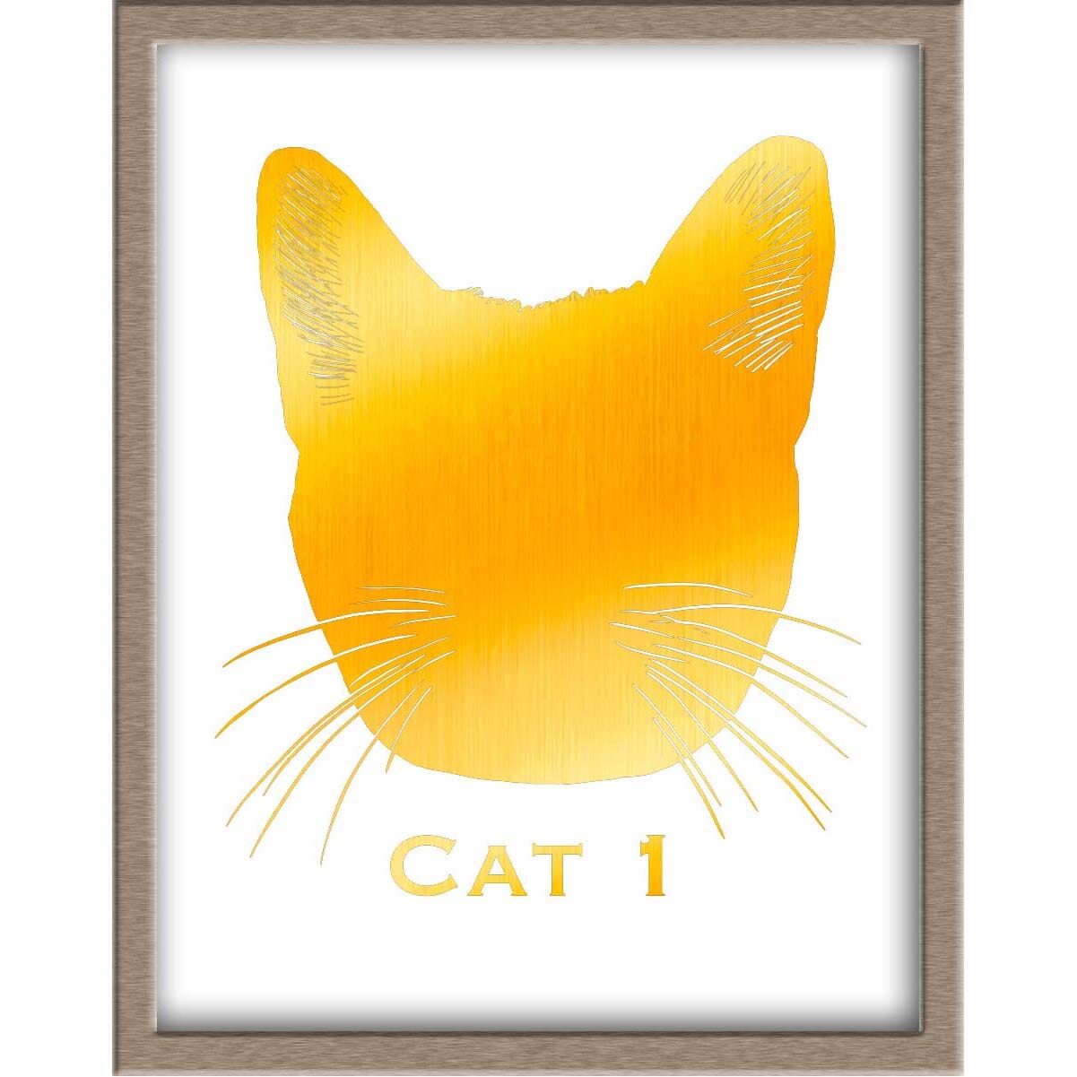 Cat Silhouette Foiled Print (Style 1) Posters, Prints, & Visual Artwork JoyousJoyfulJoyness 