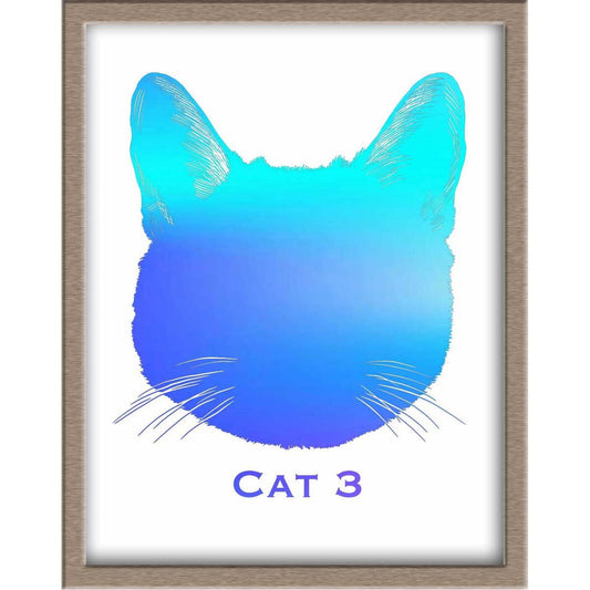 Cat Silhouette Foiled Print (Style 3) Posters, Prints, & Visual Artwork JoyousJoyfulJoyness 
