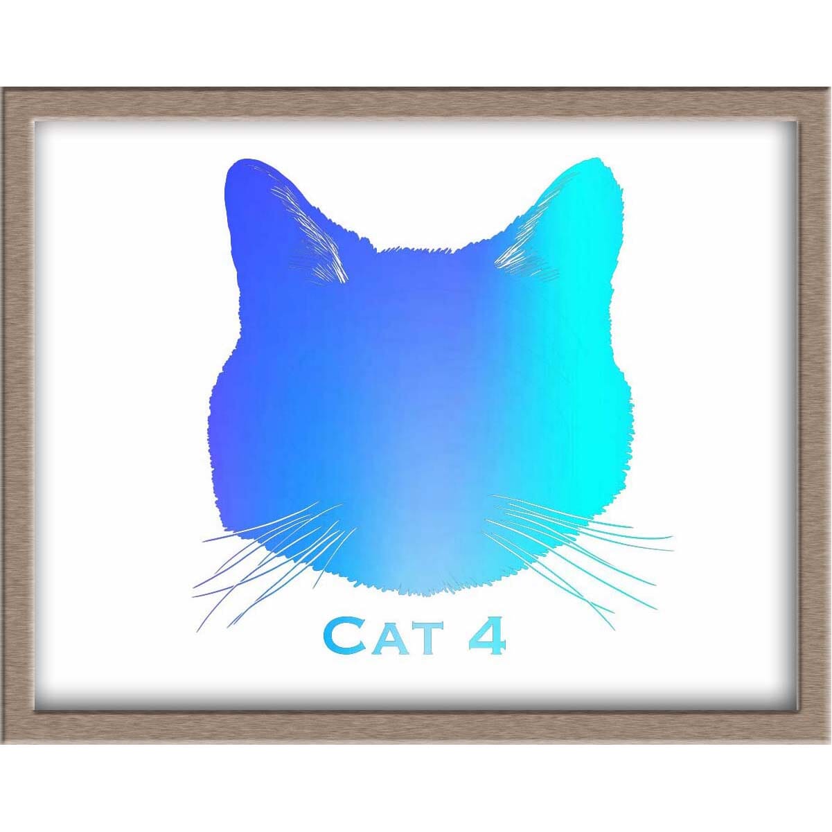 Cat Silhouette Foiled Print (Style 4) Posters, Prints, & Visual Artwork JoyousJoyfulJoyness 