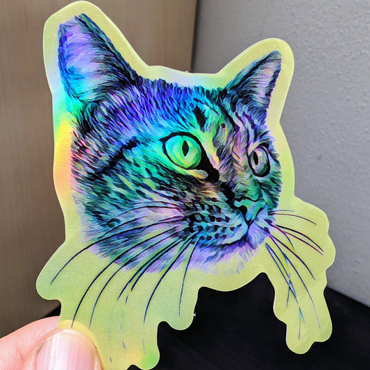 Cat Holographic Sticker (Doris) Decorative Stickers JoyousJoyfulJoyness 