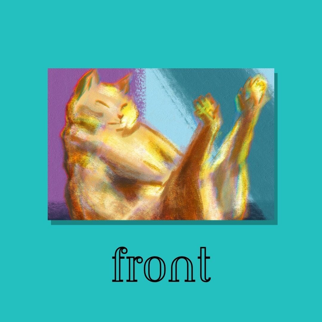 Cat in Boat Pose Postcard - Postcard with an Orange Cat in a Yoga Pose (Limited Quantities) Postcards JoyousJoyfulJoyness 
