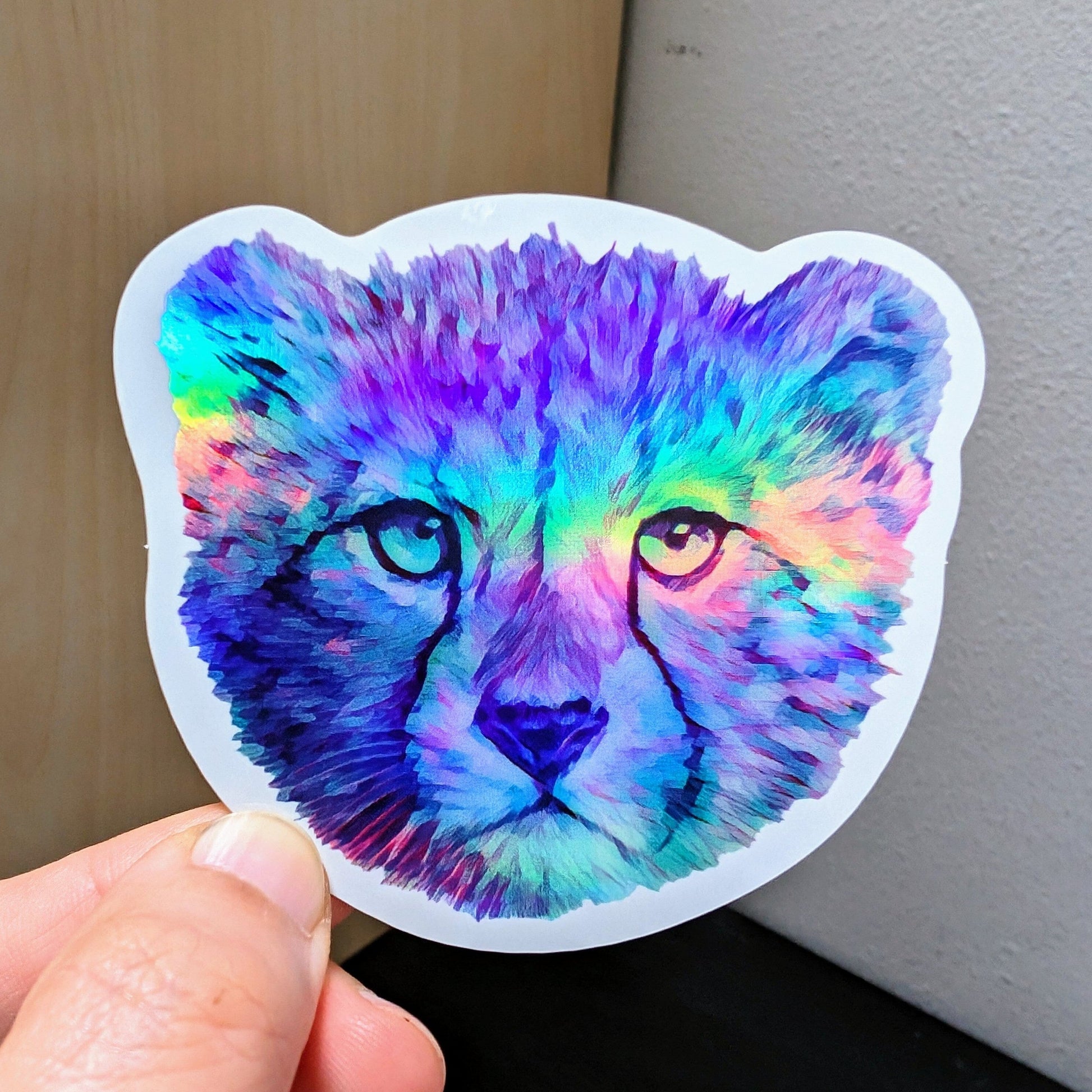 Cheetah Holographic Sticker Decorative Stickers JoyousJoyfulJoyness 