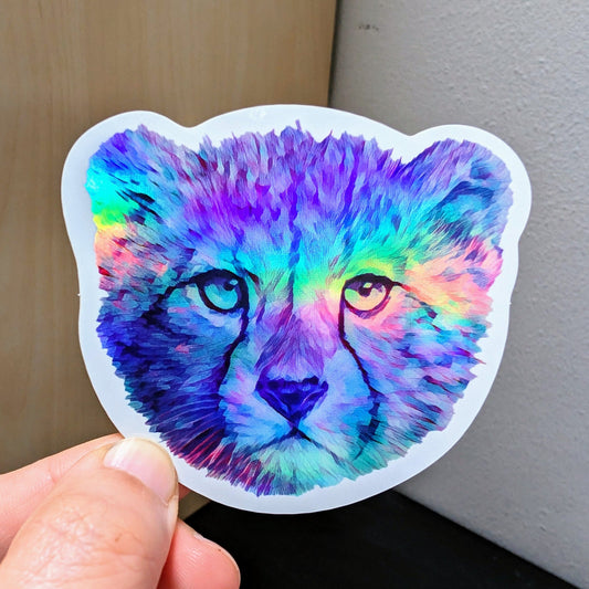 Cheetah Holographic Sticker Decorative Stickers JoyousJoyfulJoyness 