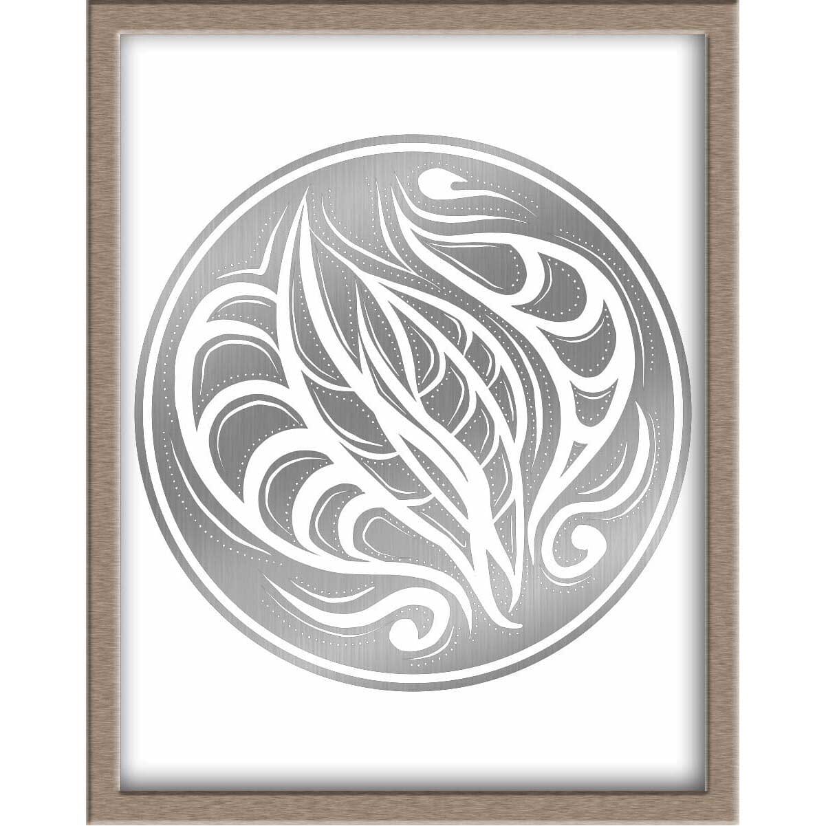 Leaves in the Wind Foiled Print | Abstract Drawing in a Circle Posters, Prints, & Visual Artwork JoyousJoyfulJoyness 