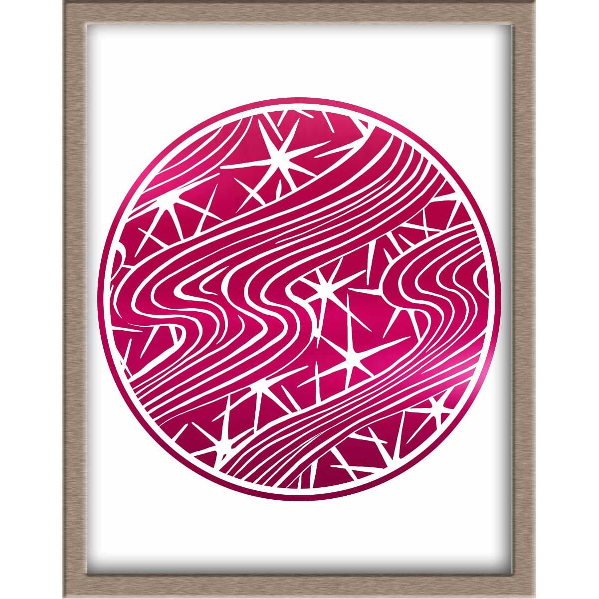 River of Stars Foiled Print | Abstract Drawing in a Circle Posters, Prints, & Visual Artwork JoyousJoyfulJoyness 