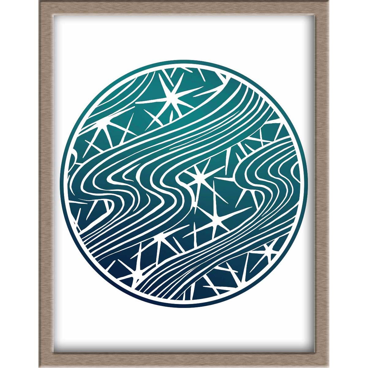 River of Stars Foiled Print | Abstract Drawing in a Circle Posters, Prints, & Visual Artwork JoyousJoyfulJoyness 