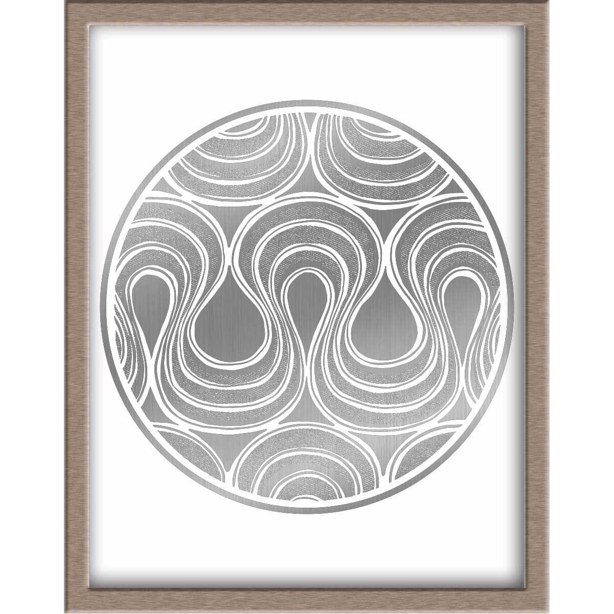 Waves Foiled Print | Abstract Drawing in a Circle Posters, Prints, & Visual Artwork JoyousJoyfulJoyness 