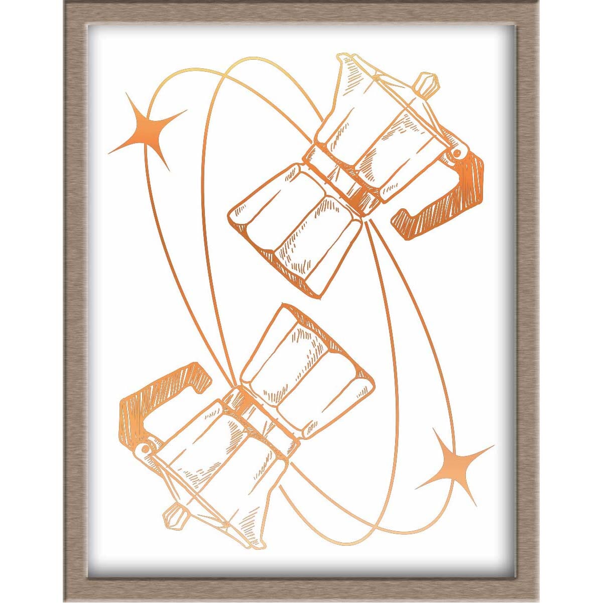 Elegant Coffee Pots Foiled Print Posters, Prints, & Visual Artwork JoyousJoyfulJoyness 