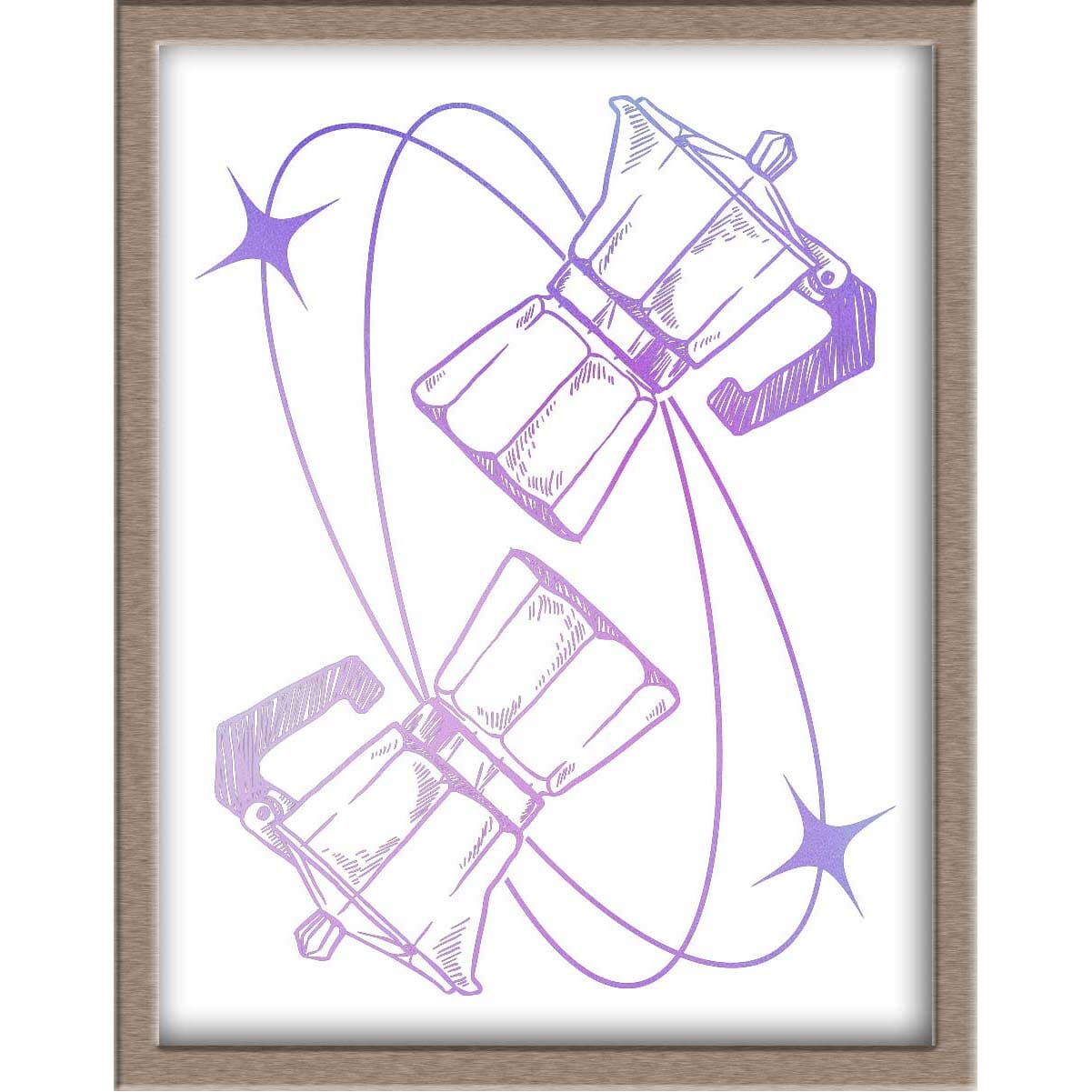 Elegant Coffee Pots Foiled Print Posters, Prints, & Visual Artwork JoyousJoyfulJoyness 