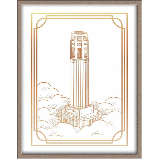 San Francisco's Coit Tower Landmark Foiled Print Posters, Prints, & Visual Artwork JoyousJoyfulJoyness 