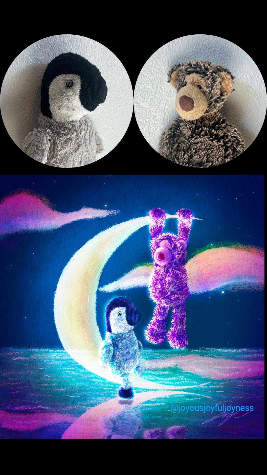 Custom Painted Stuffed Animal Portrait Pre-Order (starting at $300) Posters, Prints, & Visual Artwork JoyousJoyfulJoyness 