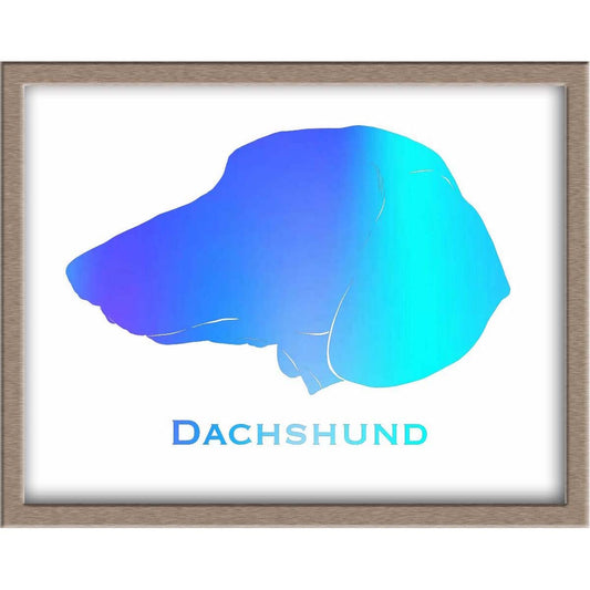 Dachshund Silhouette Foiled Print Posters, Prints, & Visual Artwork JoyousJoyfulJoyness 