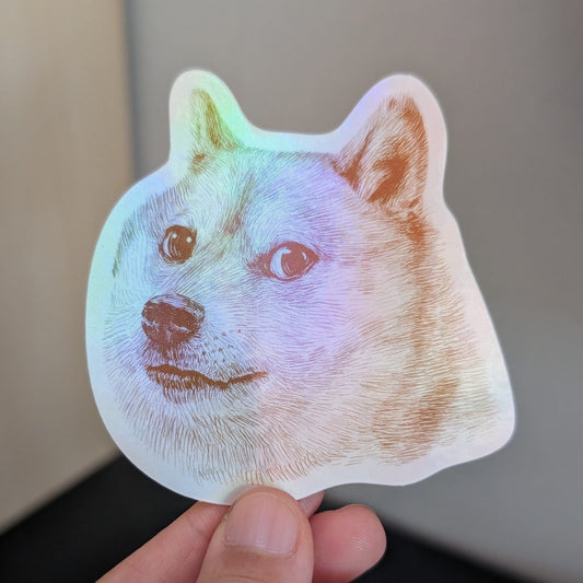 Doge Holographic Sticker Decorative Stickers JoyousJoyfulJoyness 