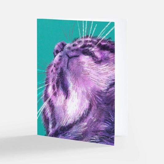 Close Encounters Collection - Double Chin Greeting Card - Blank Card with a Cute View of a Cat's Chin (Limited Quantities) Greeting Card JoyousJoyfulJoyness 