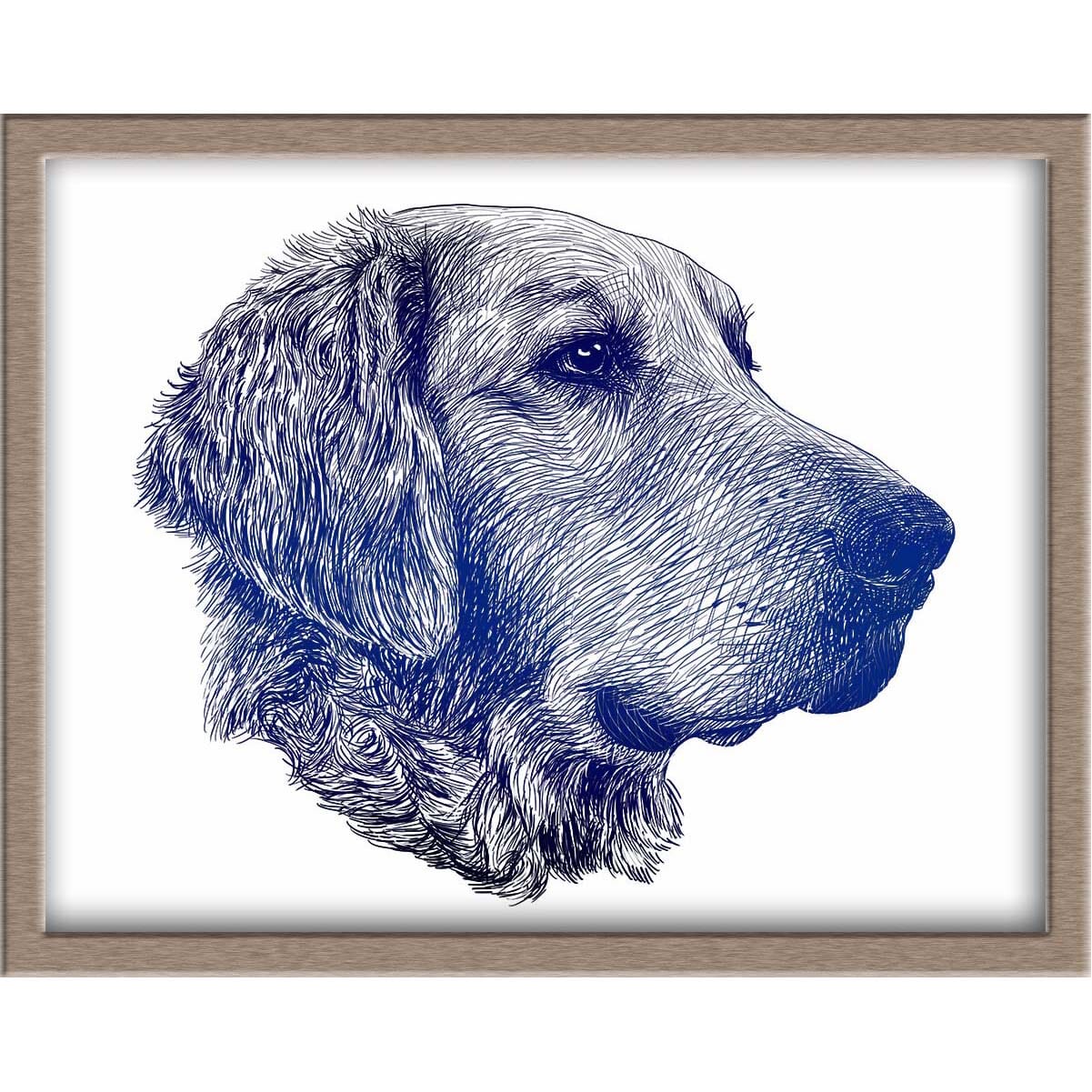 Golden Retriever Portrait Foiled Print (Doug) Posters, Prints, & Visual Artwork JoyousJoyfulJoyness 