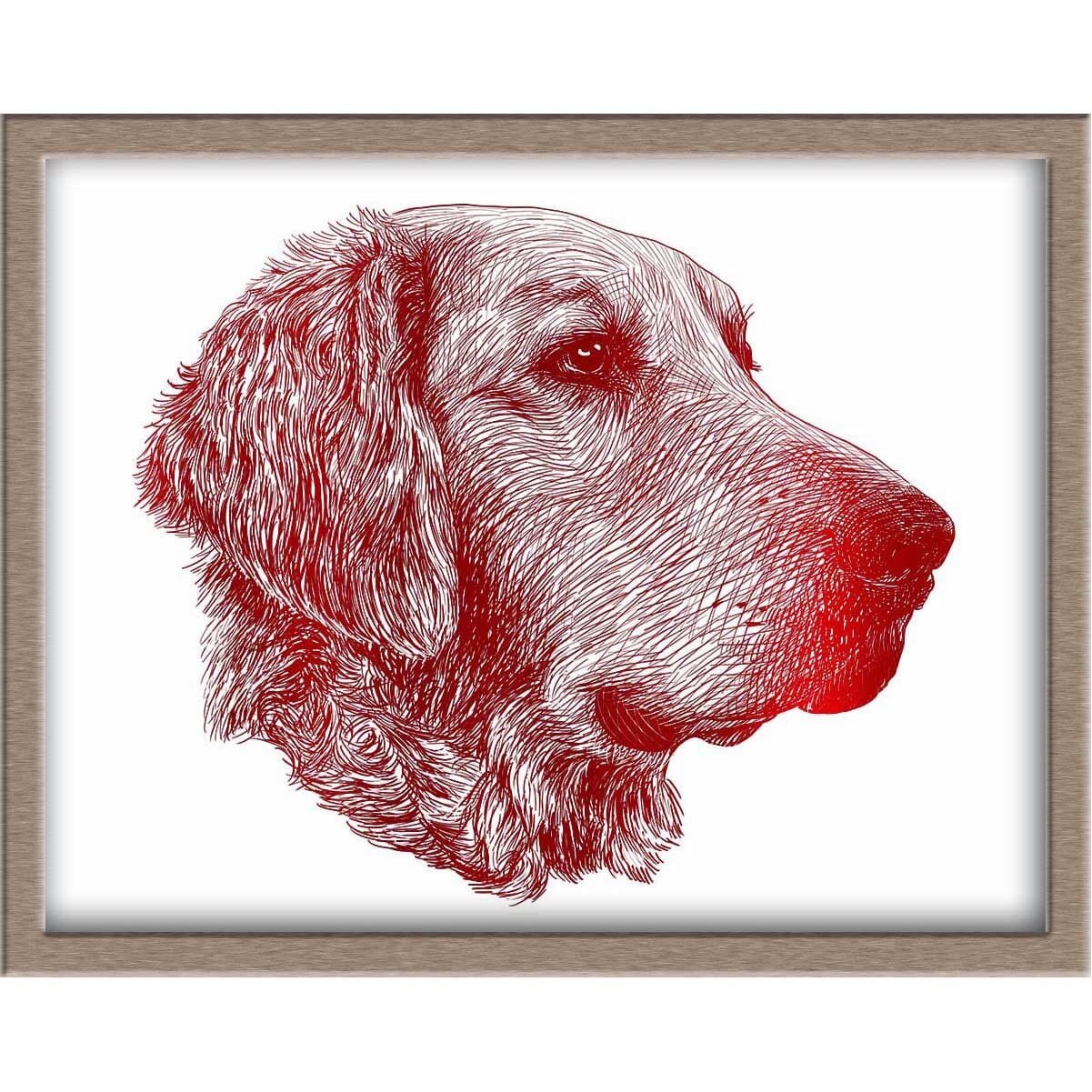 Golden Retriever Portrait Foiled Print (Doug) Posters, Prints, & Visual Artwork JoyousJoyfulJoyness 