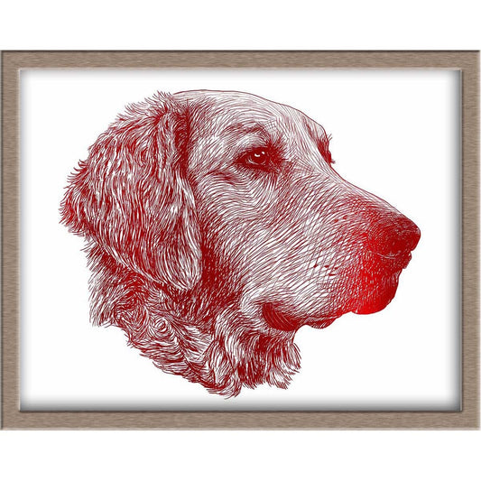 Golden Retriever Portrait Foiled Print (Doug) Posters, Prints, & Visual Artwork JoyousJoyfulJoyness 