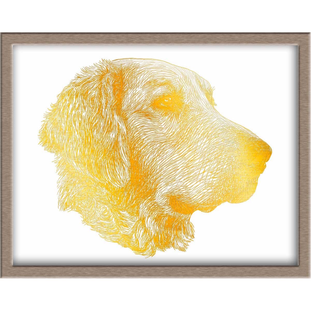 Golden Retriever Portrait Foiled Print (Doug) Posters, Prints, & Visual Artwork JoyousJoyfulJoyness 