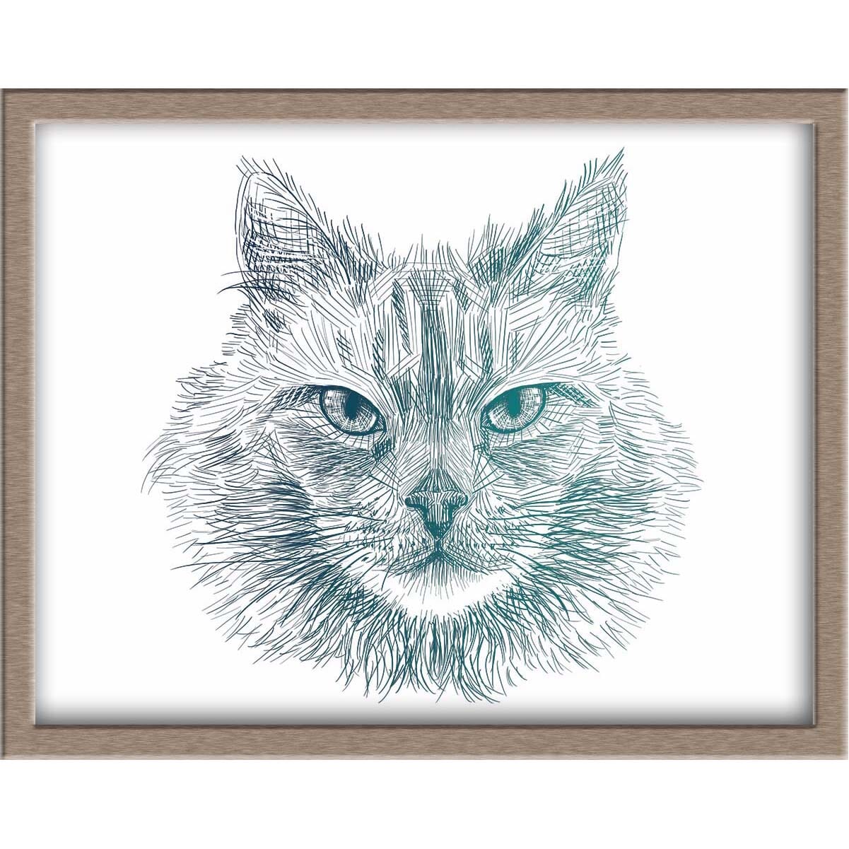 Mysterious Cat Portrait Foiled Print (Ducky) Posters, Prints, & Visual Artwork JoyousJoyfulJoyness 