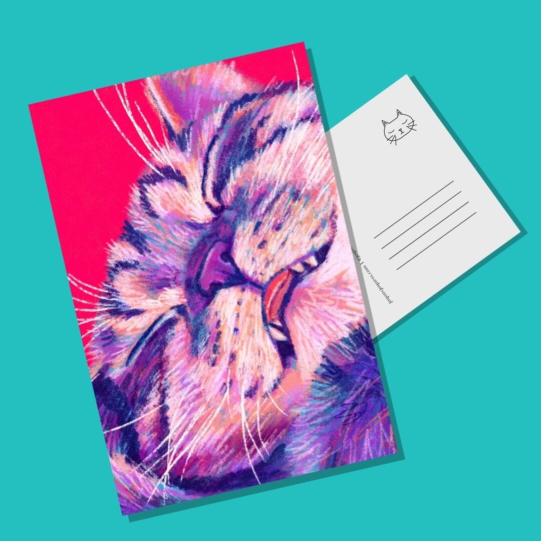 Close Encounters Collection - "Eepy" Postcard - Postcard with a Cute Sleepy Cat (Limited Quantities) Postcards JoyousJoyfulJoyness 