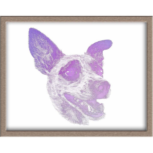 Beaming Dog Foiled Print (Ella) Posters, Prints, & Visual Artwork JoyousJoyfulJoyness 