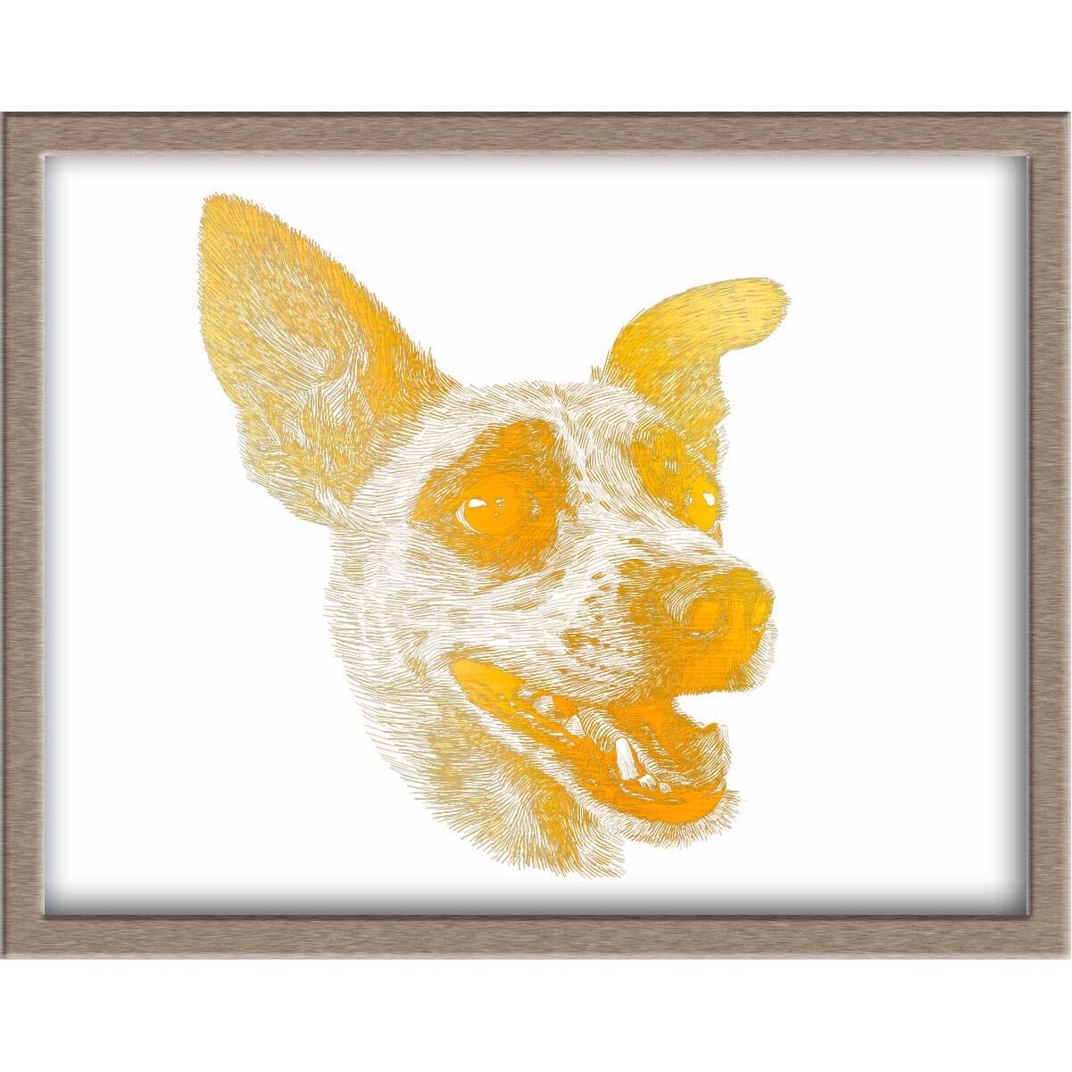 Beaming Dog Foiled Print (Ella) Posters, Prints, & Visual Artwork JoyousJoyfulJoyness 