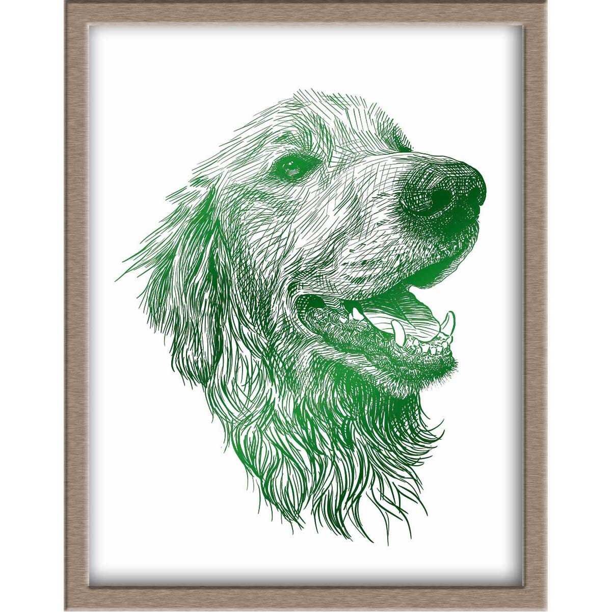 Golden Retriever Portrait Foiled Print (Ember) Posters, Prints, & Visual Artwork JoyousJoyfulJoyness 