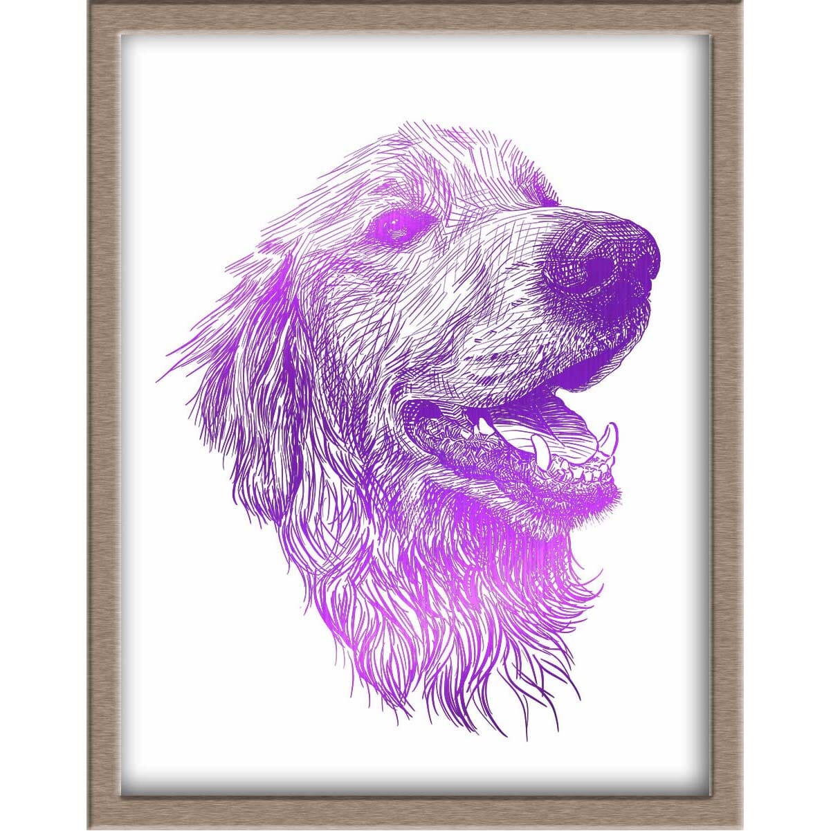 Golden Retriever Portrait Foiled Print (Ember) Posters, Prints, & Visual Artwork JoyousJoyfulJoyness 