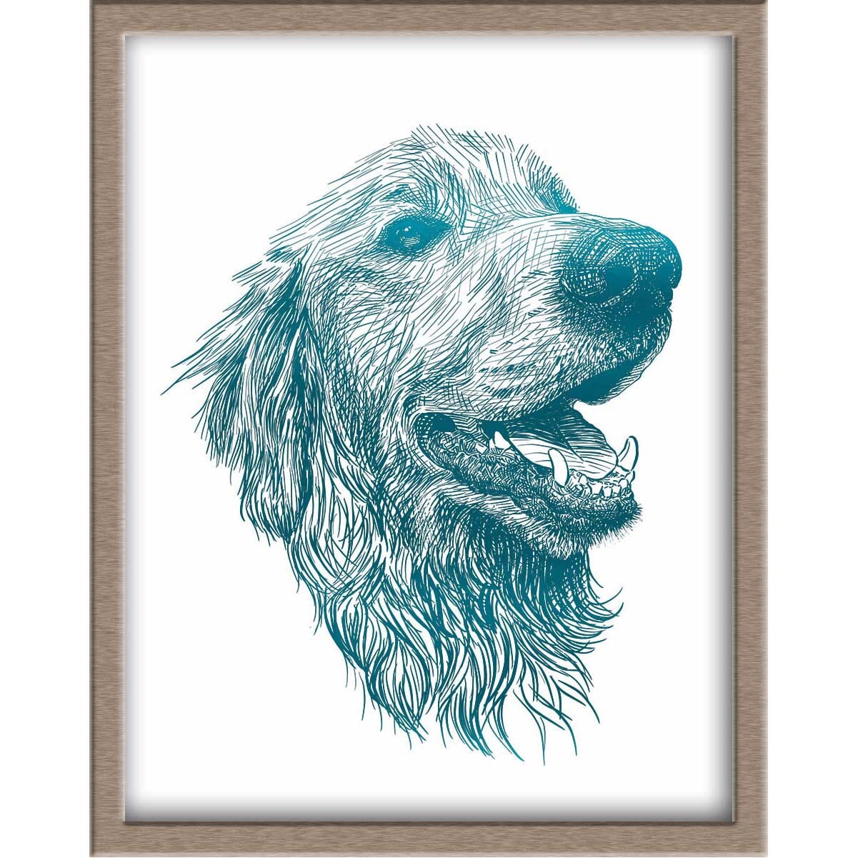 Golden Retriever Portrait Foiled Print (Ember) Posters, Prints, & Visual Artwork JoyousJoyfulJoyness 