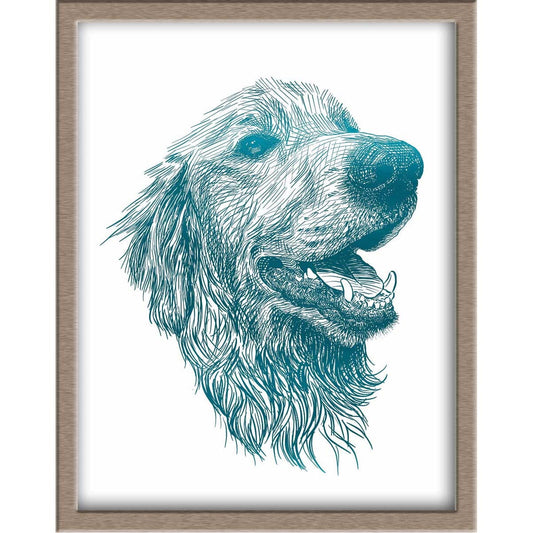 Golden Retriever Portrait Foiled Print (Ember) Posters, Prints, & Visual Artwork JoyousJoyfulJoyness 