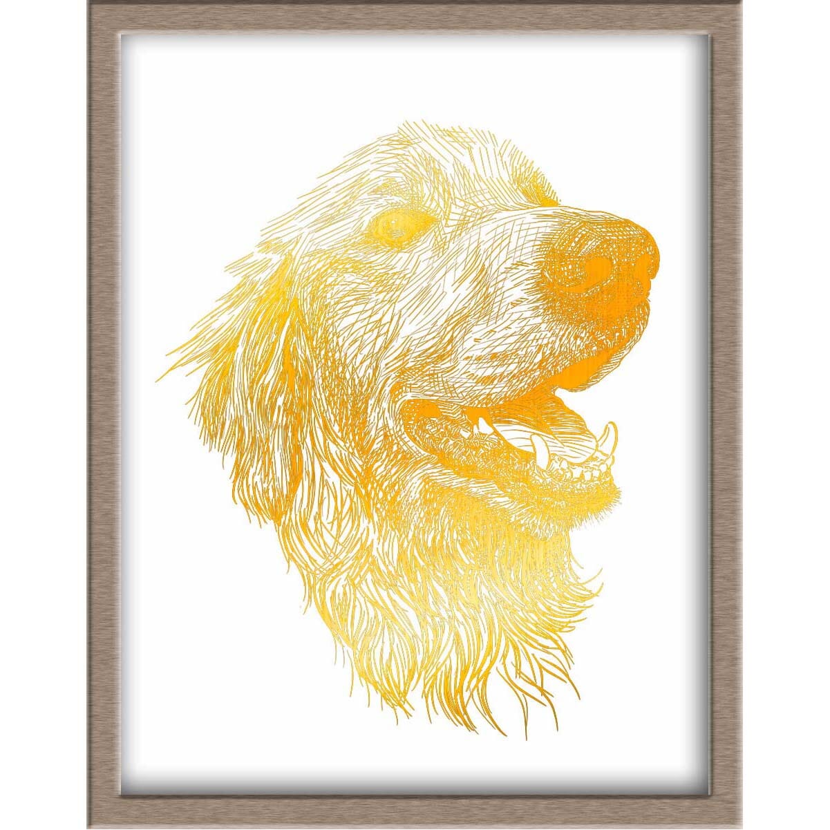 Golden Retriever Portrait Foiled Print (Ember) Posters, Prints, & Visual Artwork JoyousJoyfulJoyness 