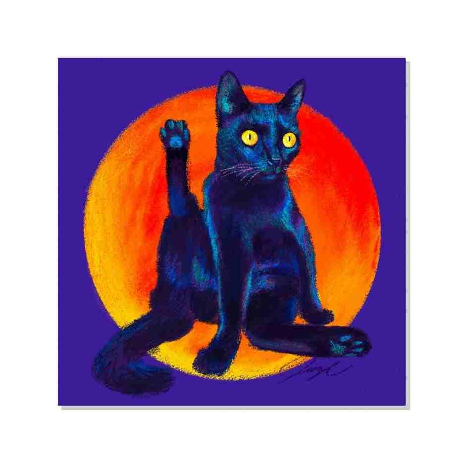 Feline Flows and Poses Collection - "Excuse Me" Non-Holographic Matte Sticker - Sticker with a Silly Black Cat Sticking His Leg Up Decorative Stickers JoyousJoyfulJoyness 
