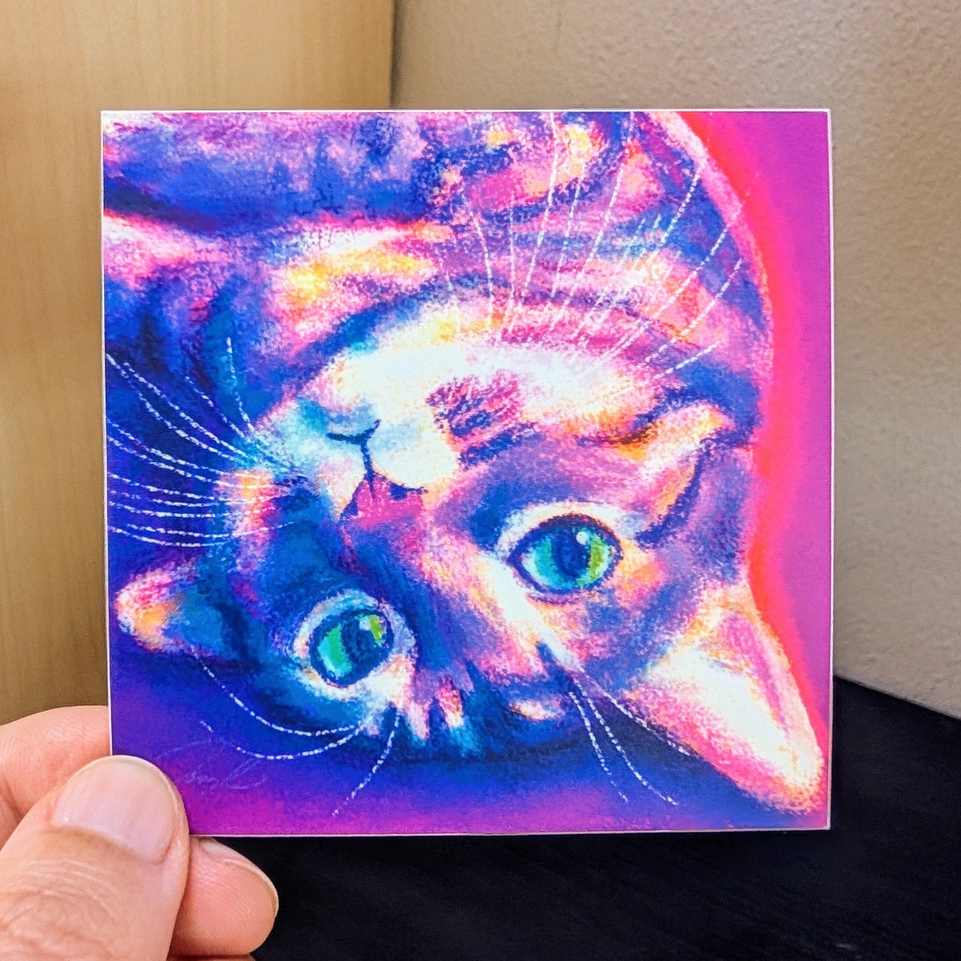 Feline Flows and Poses Collection - "Flop" Non-Holographic Matte Sticker - Sticker of a Cat Laying Down Decorative Stickers JoyousJoyfulJoyness 